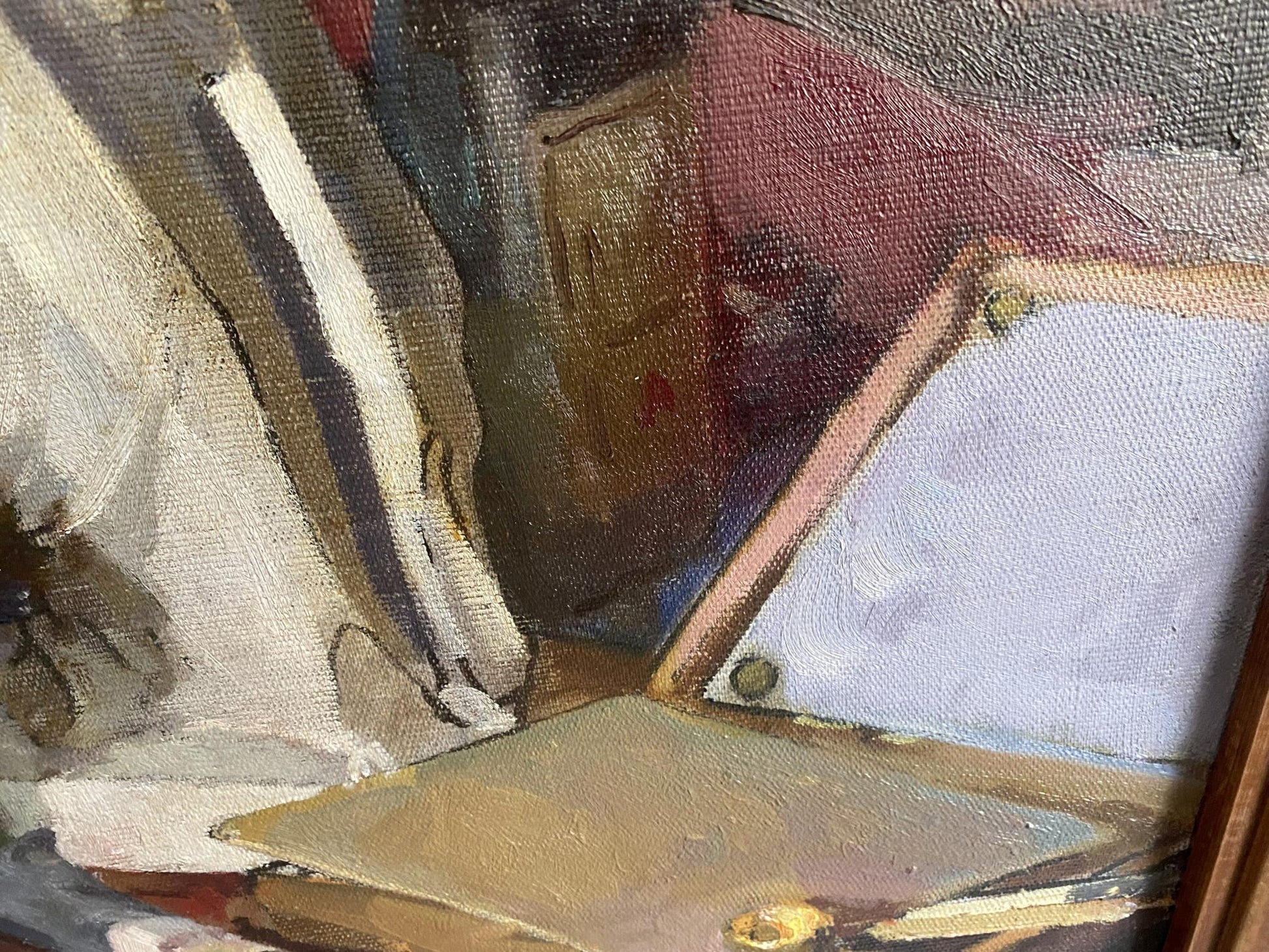 Oil painting by Babkova Alexandra Andreevna: palette and brushes in earth tones