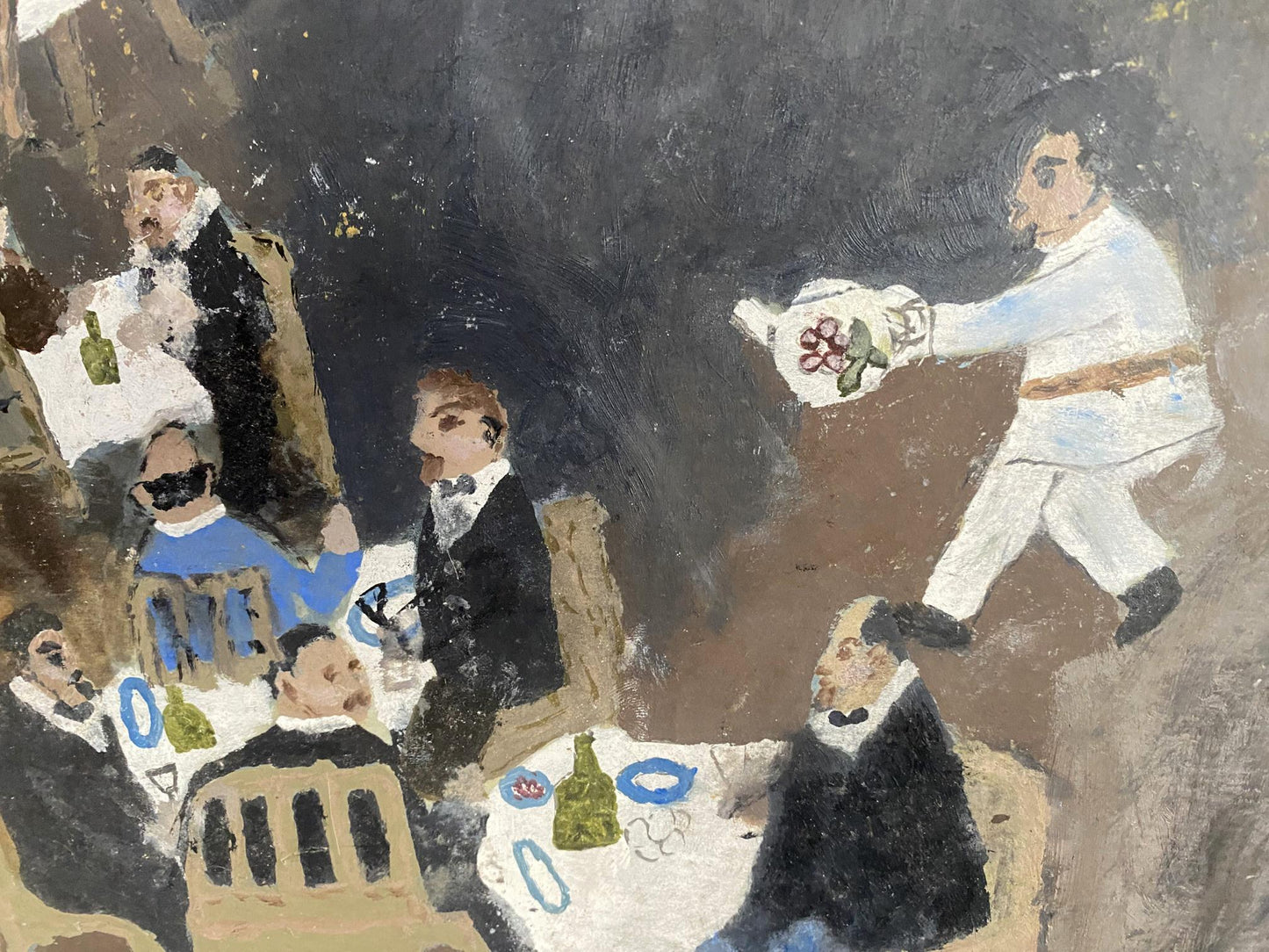 Vibrant Oil painting Tavern by Petr Nagulyak: lively formal gathering