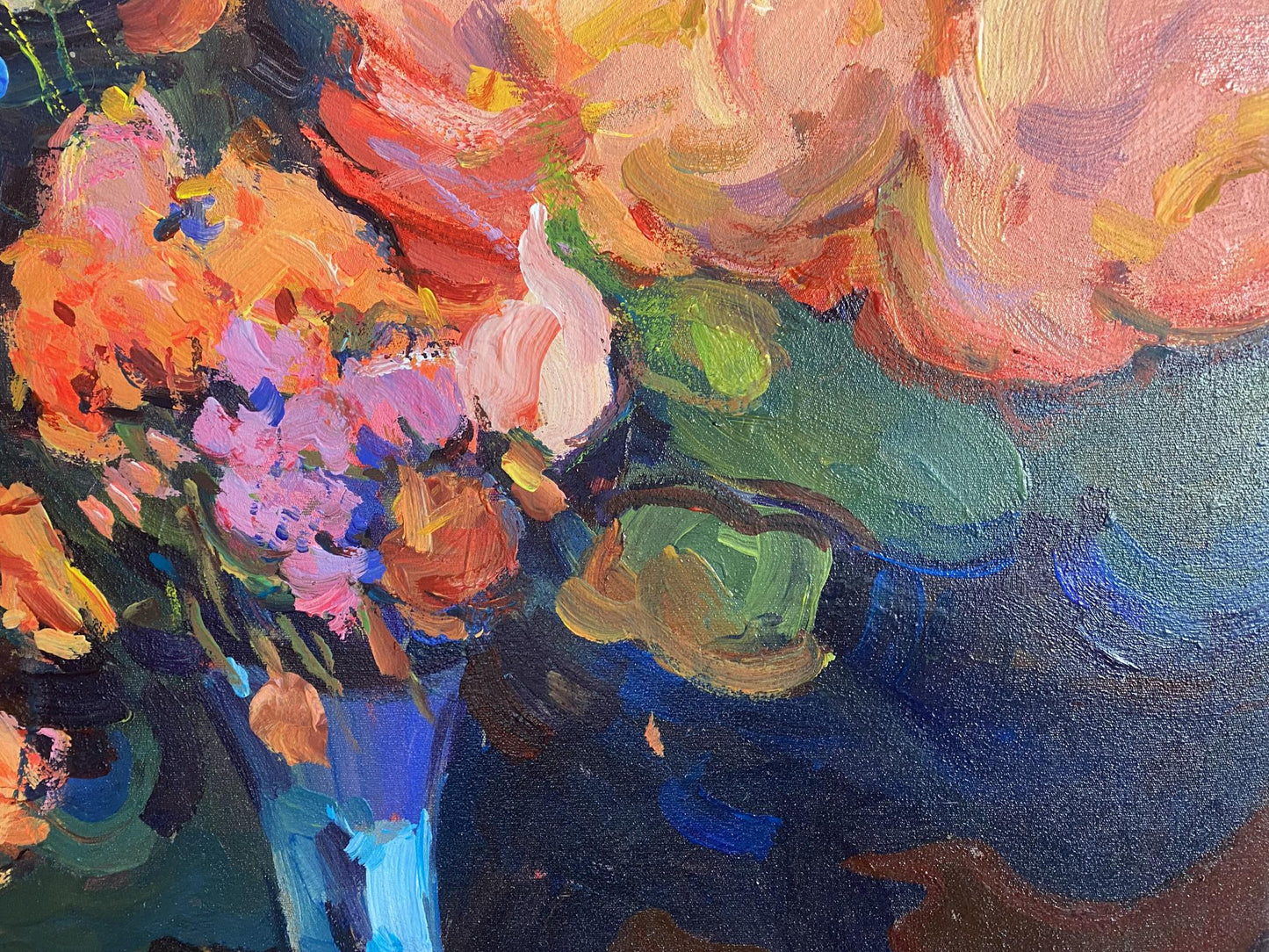 Vibrant impressionist oil painting Evening still life by Samchuk Vasily Alexandrovich
