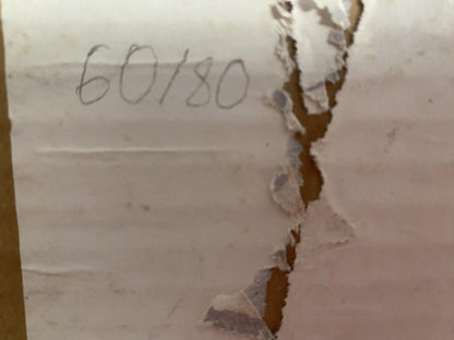 Back of Nikolai Nikolaevich Prokopenko oil painting with torn cardboard 60/80 label