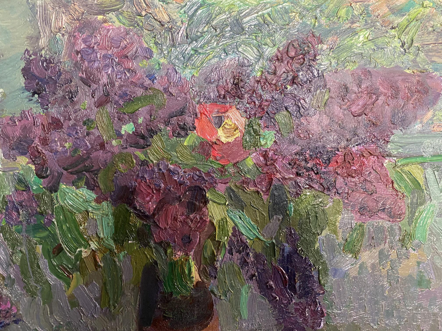 Vibrant lilac oil painting by Matyushenko Victor Ivanovich