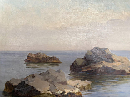 Oil painting of rocky coast by Strelov Arkady Efimovich