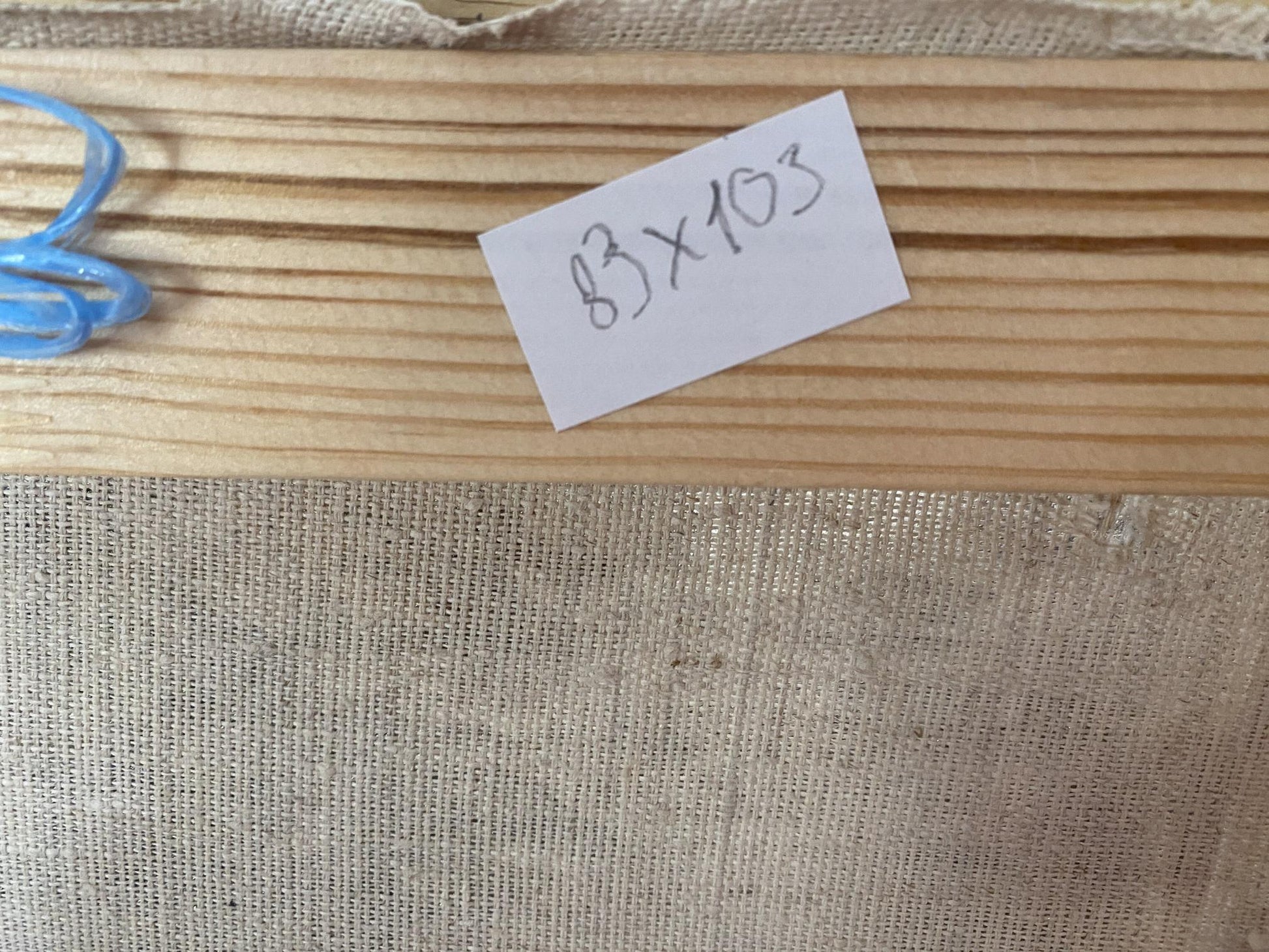 Back of beige woven fabric panel in Oil painting Walk around Odessa