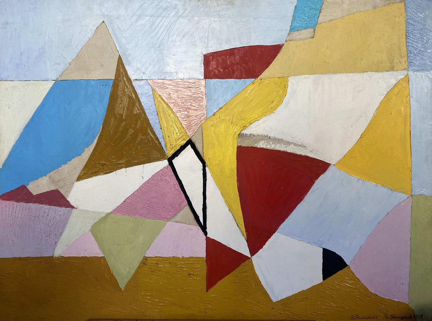 Abstract geometric mountains oil painting by Filipenko Vladimir Valentinovich
