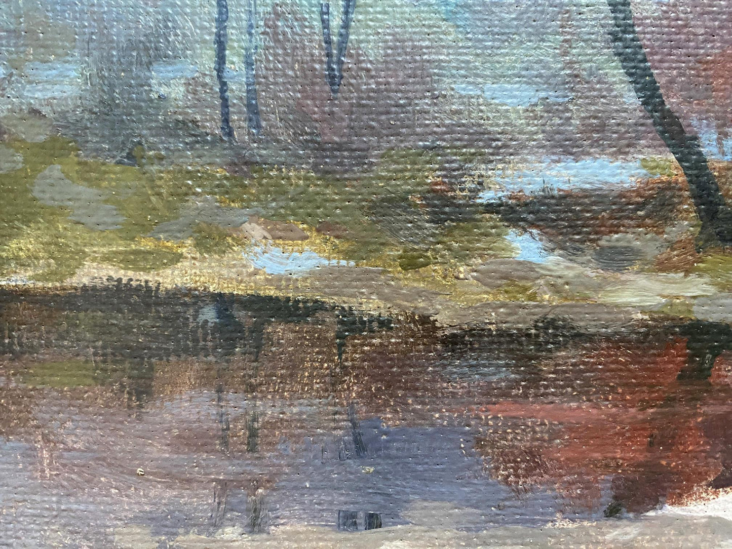 Textured oil painting Winter’s End by Gabda Vasily Georgievich