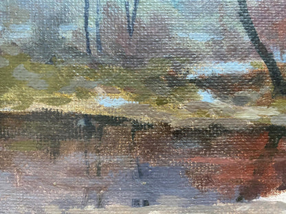 Textured oil painting Winter’s End by Gabda Vasily Georgievich