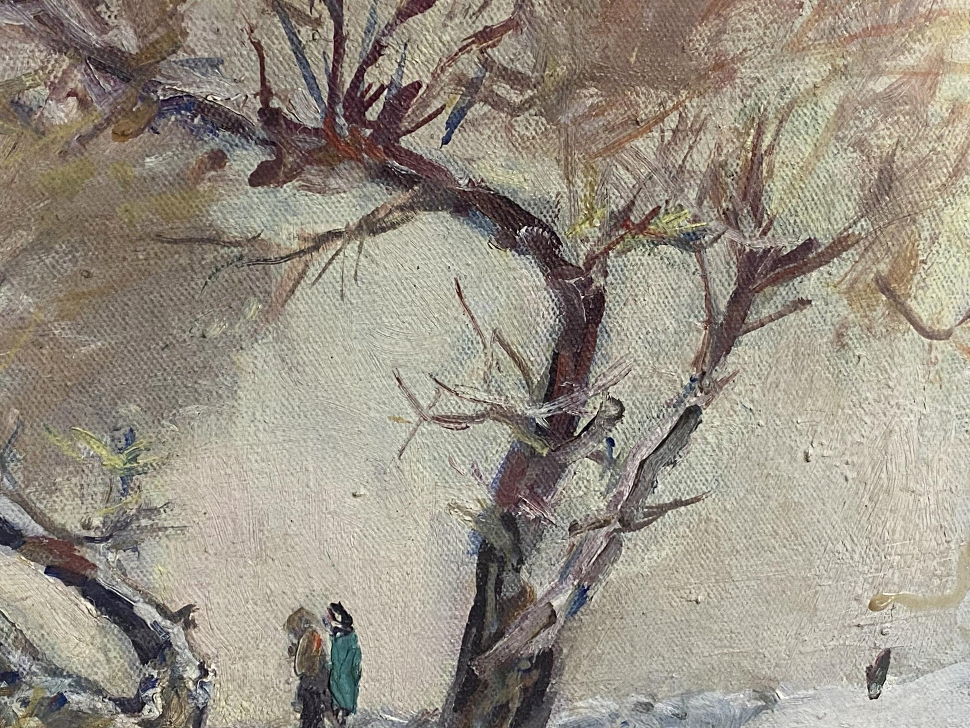 Textured oil painting of bare gnarled tree by Maksimenko Alexander Grigorievich