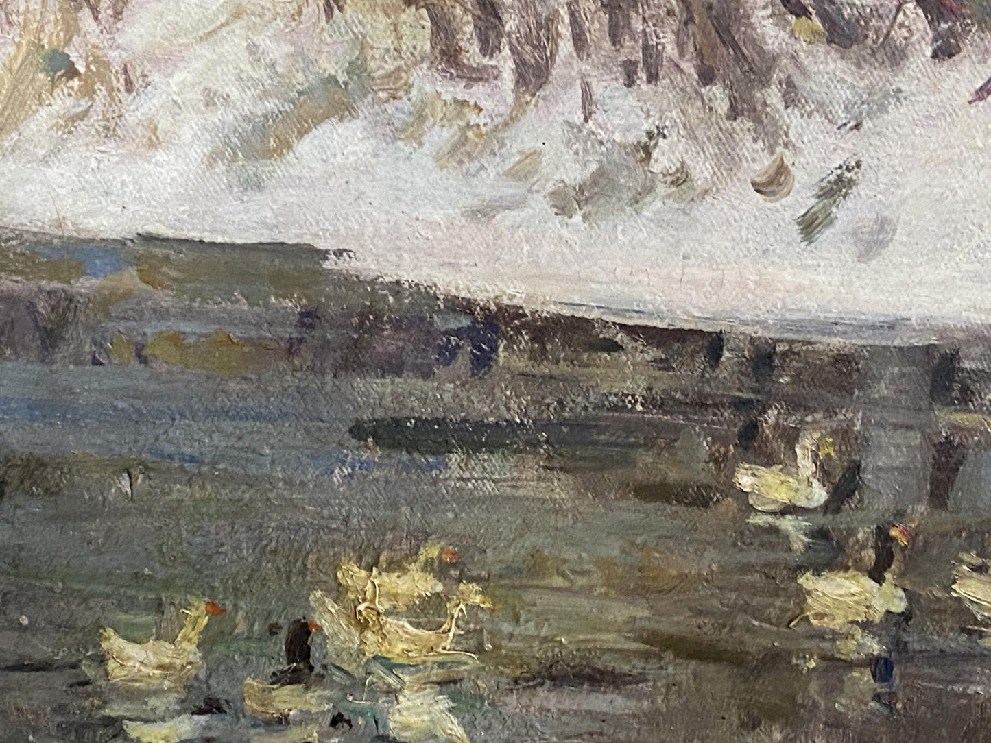 Oil painting by Maksimenko Alexander Grigorievich: ducks in lake