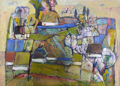 Abstract landscape oil painting by April Skorupsky Isaac Abramovich