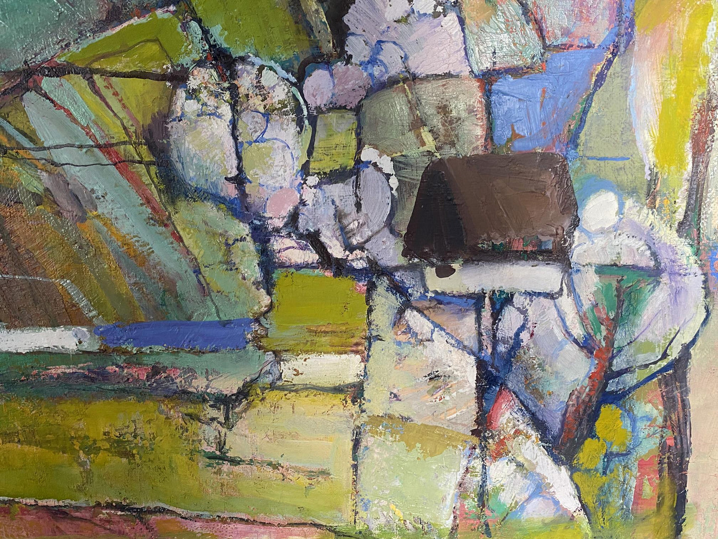 Abstract oil painting April Skorupsky Isaac Abramovich with bold textured strokes