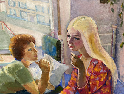 Oil painting by Khmelnitsky Alexander Anatolievich of two women by window