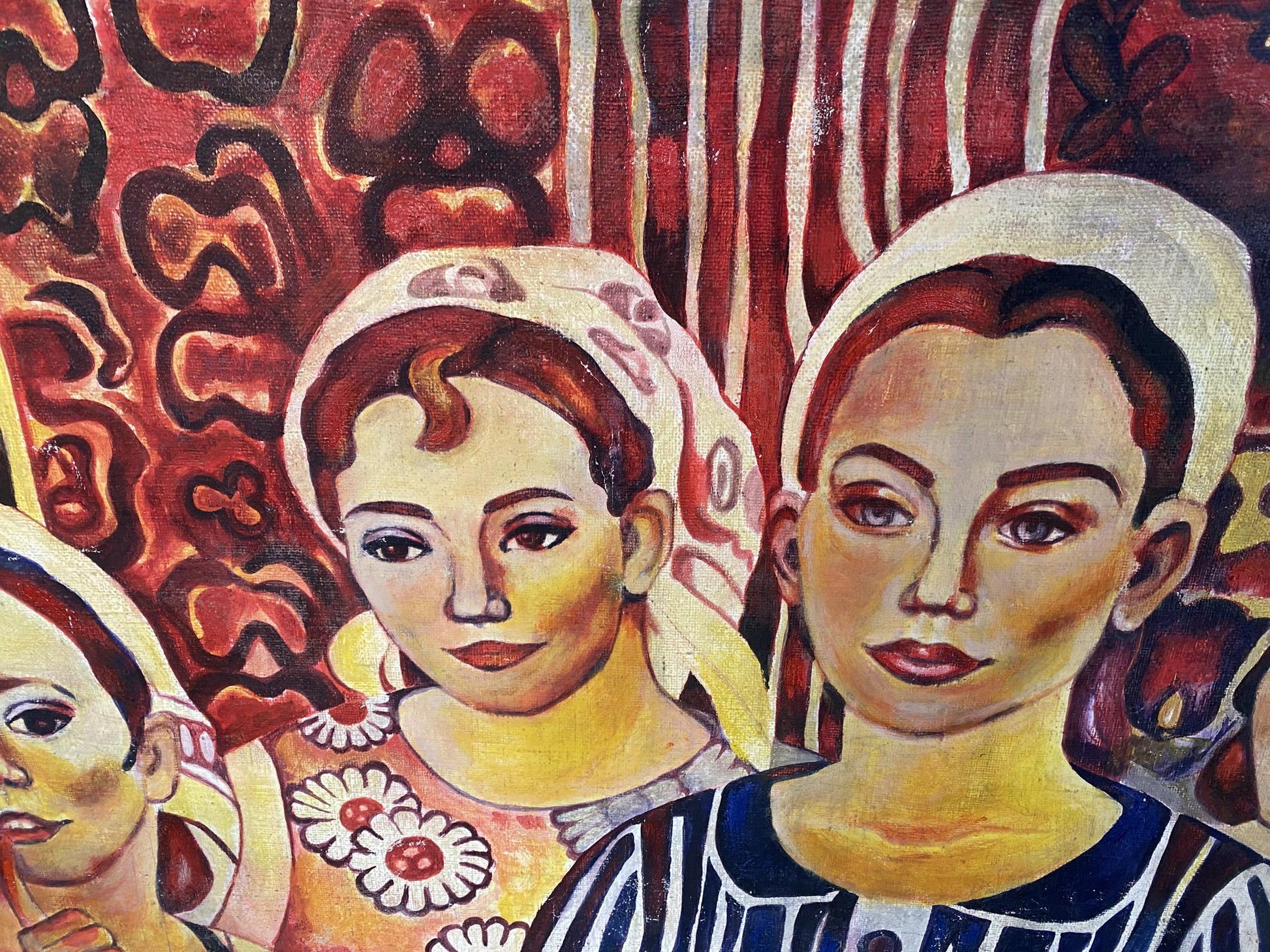 Oil painting of three girls by Zaretskaya Maya Sergeevna