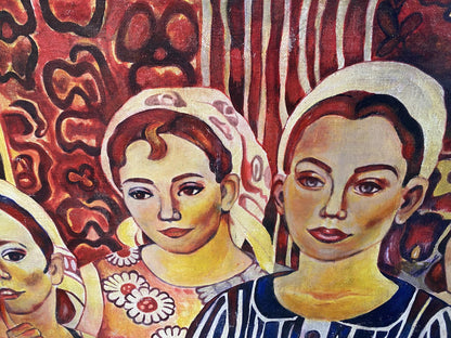 Oil painting of three girls by Zaretskaya Maya Sergeevna