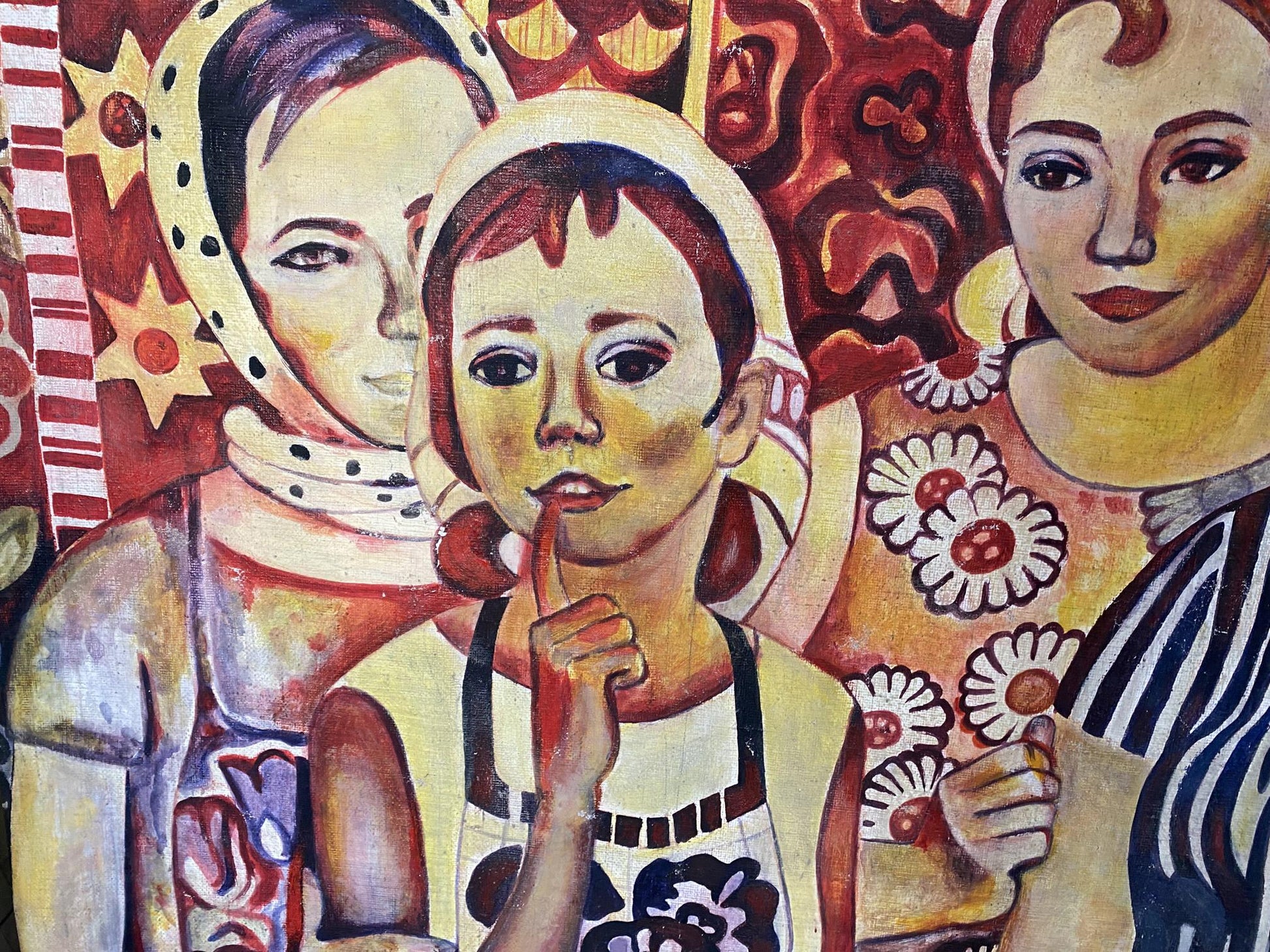 Oil painting of three girls by Zaretskaya Maya Sergeevna