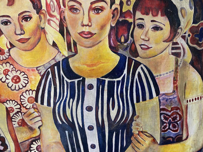 Oil painting of three girls by Zaretskaya Maya Sergeevna