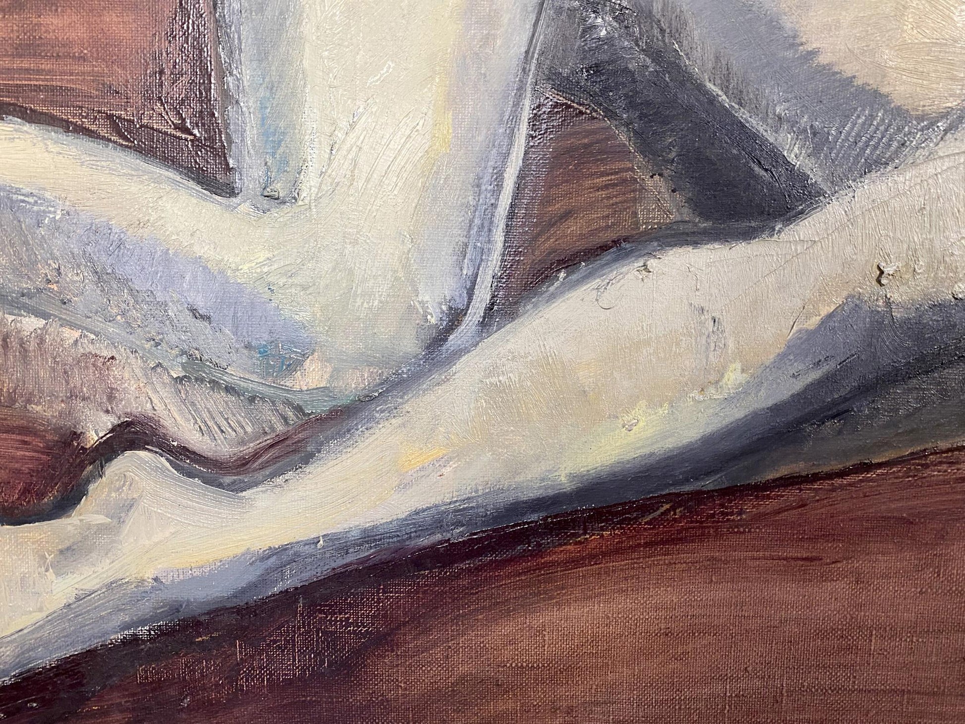Abstract oil portrait of female figure by Stanislav Ivanovich Sychov