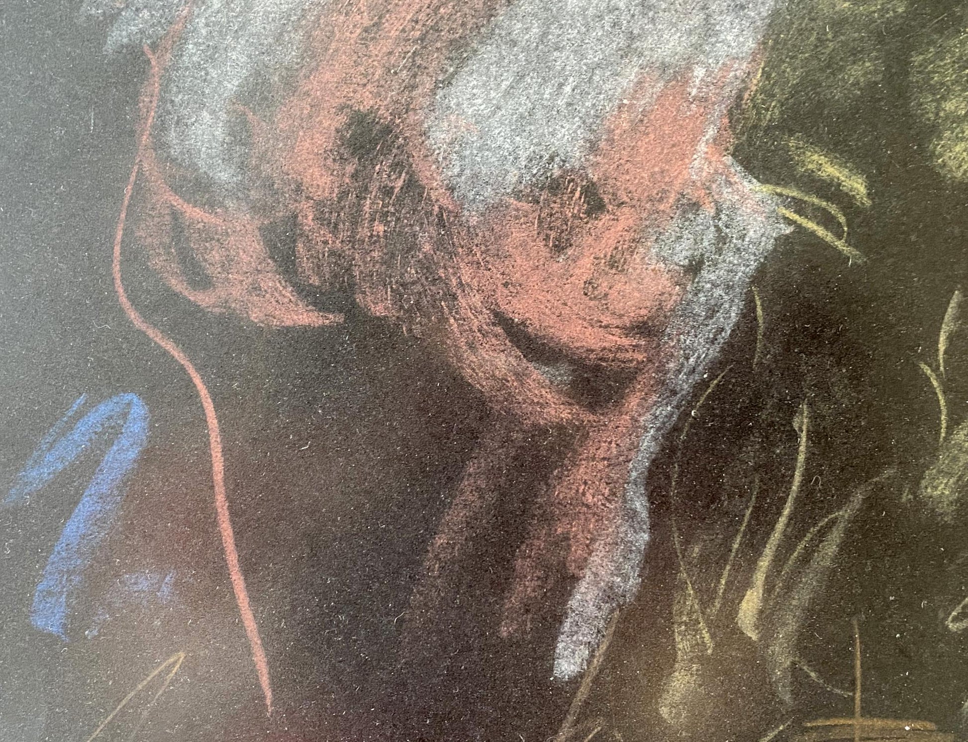 Textured charcoal sketch of Valentin Dmytrovych Khrushch woman portrait