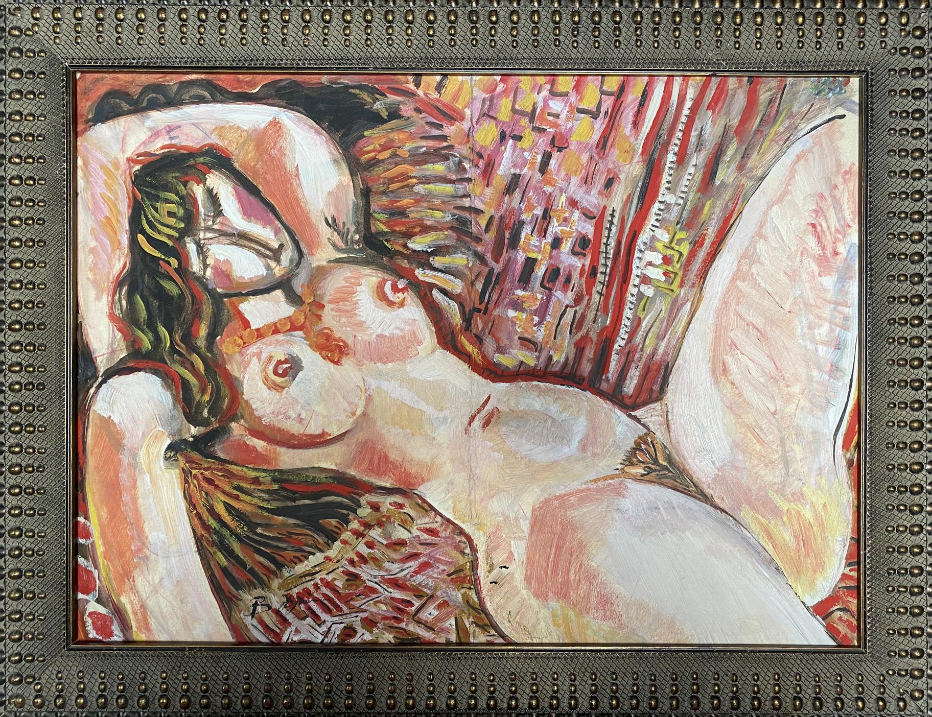 Oil painting portrait of female figure by Valentin Dmytrovych Khrushch