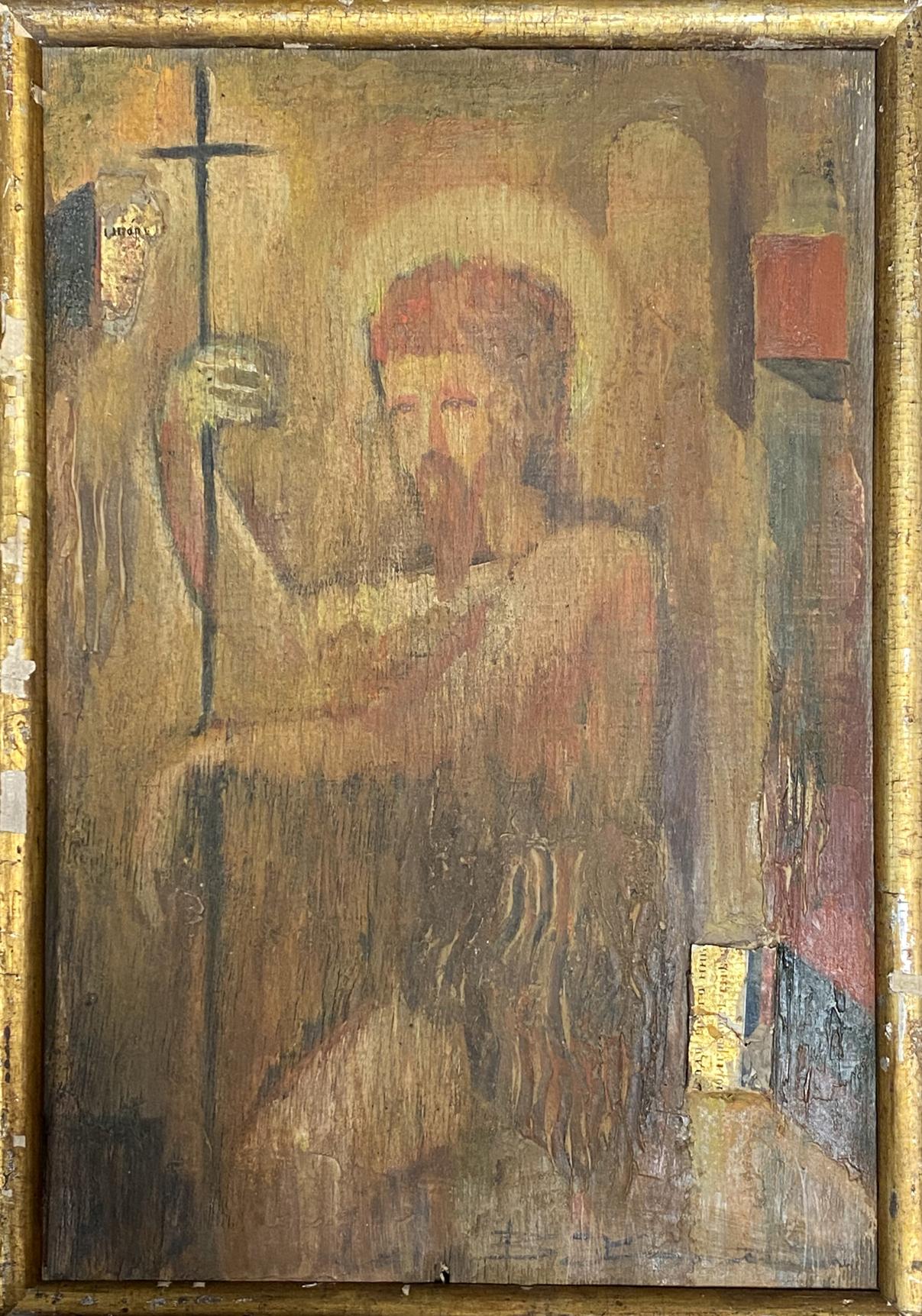 Oil painting portrait of bearded priest Valentin Dmytrovych Khrushch