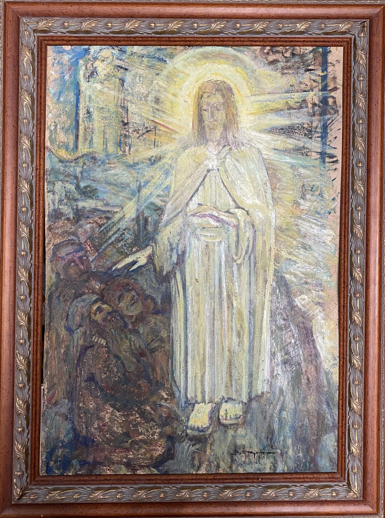 Oil painting portrait of radiant Jesus Christ by Valentin Dmytrovych Khrushch
