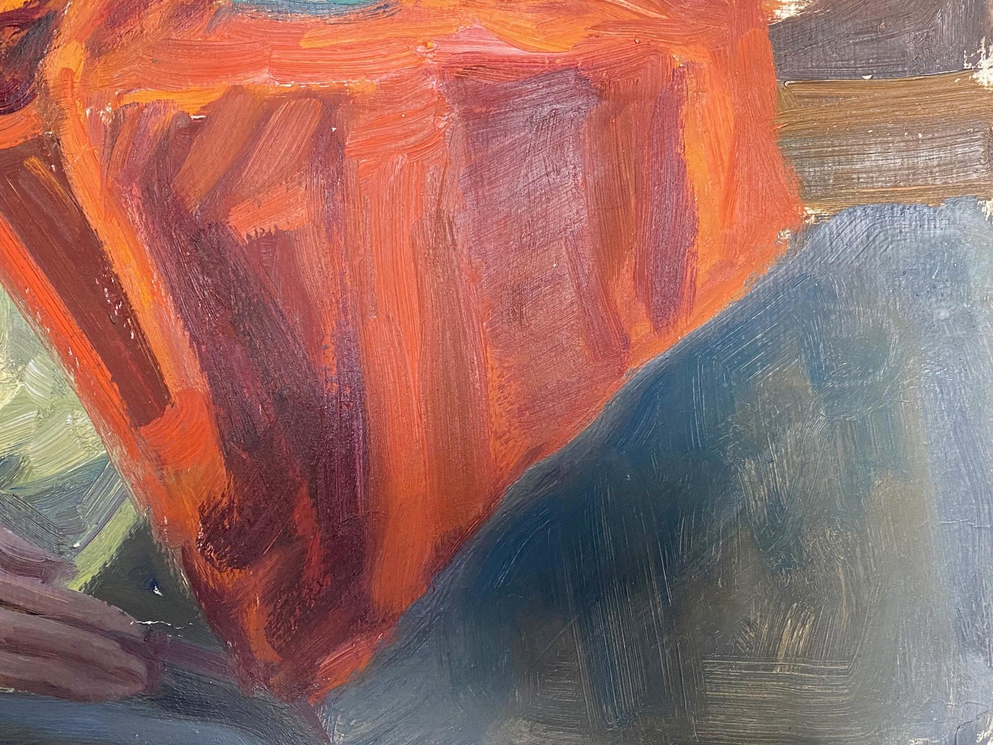 Vibrant orange oil painting After a hard day by Selskaya Margarita Ivanovna