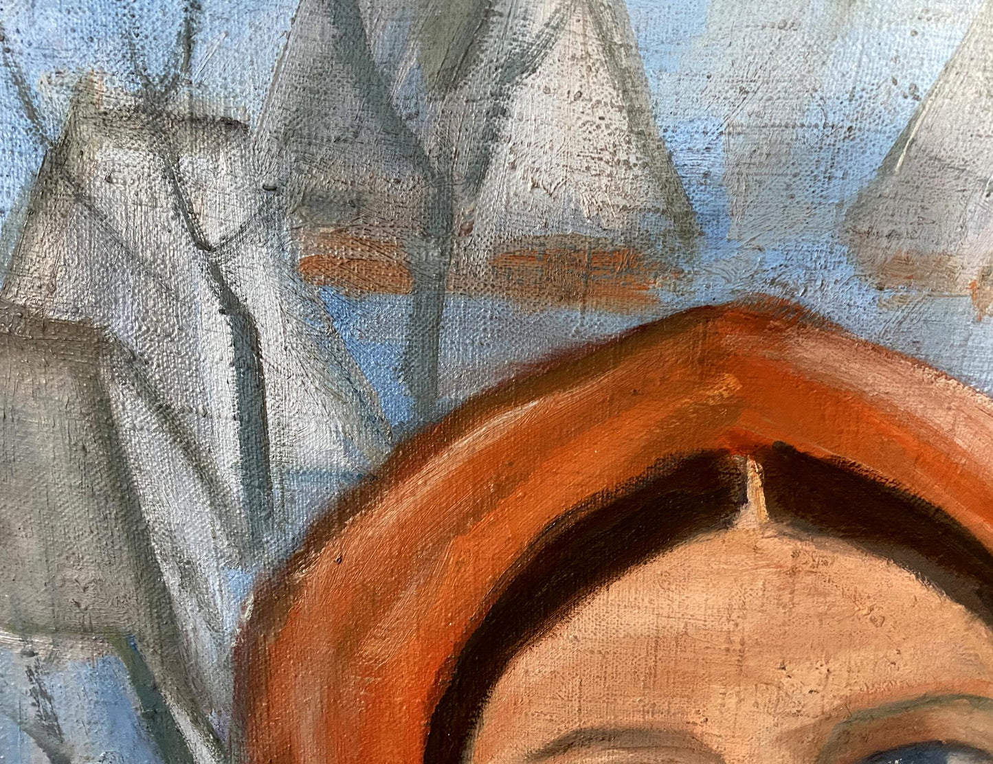 Close-up of Oil painting Hutsulochka by Kotska Andrey Andreevich