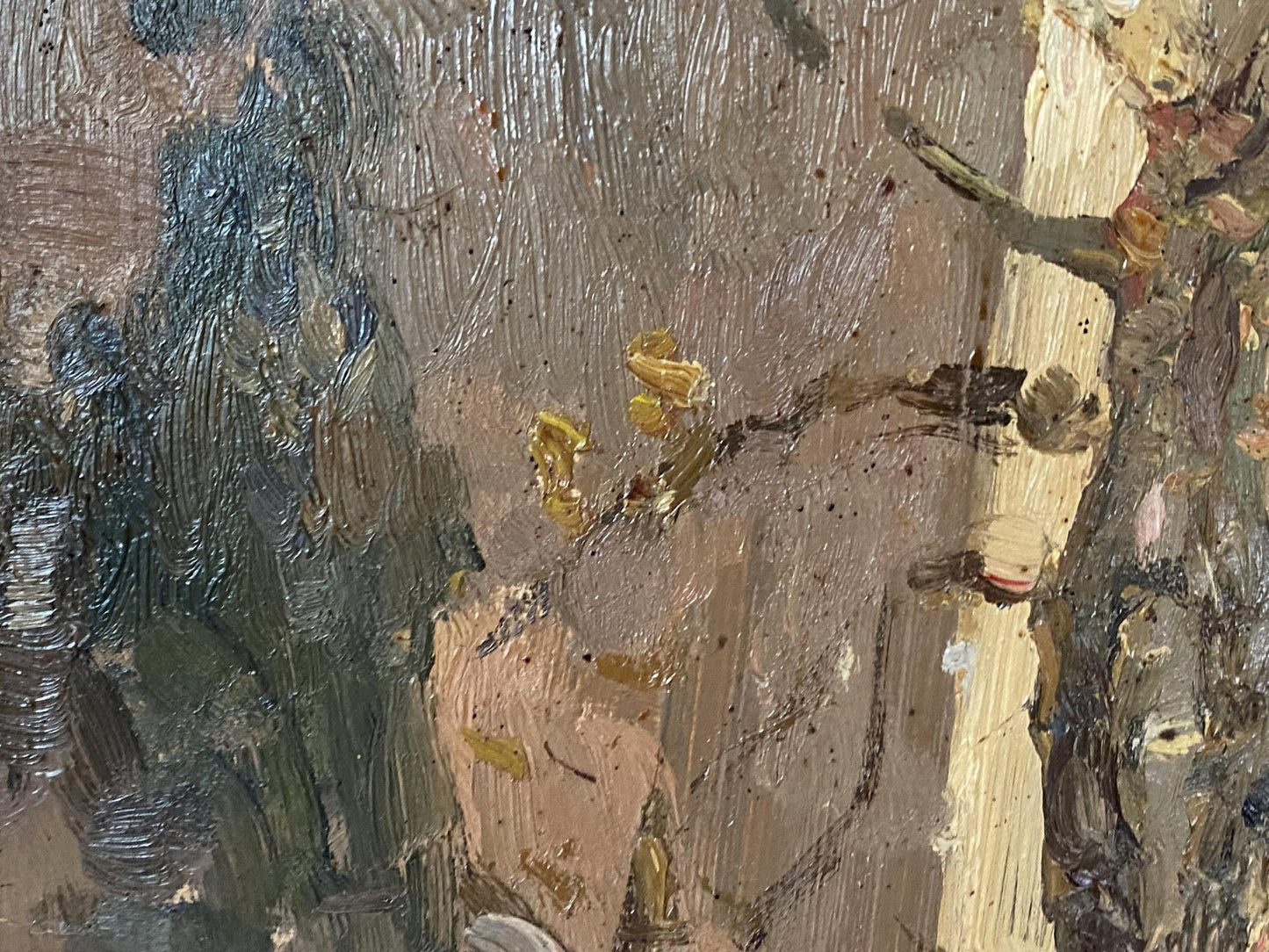 Oil painting City life by Ryzhykh Victor Ivanovich with textured impasto