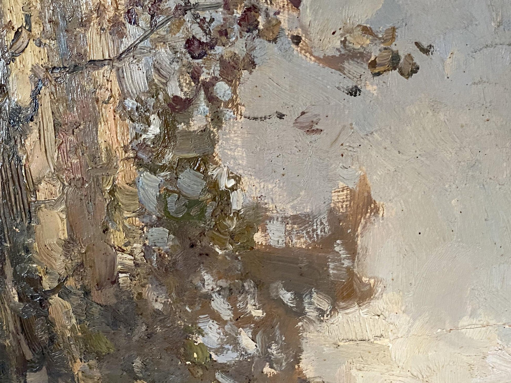 Textured oil painting of city life by Ryzhykh Victor Ivanovich