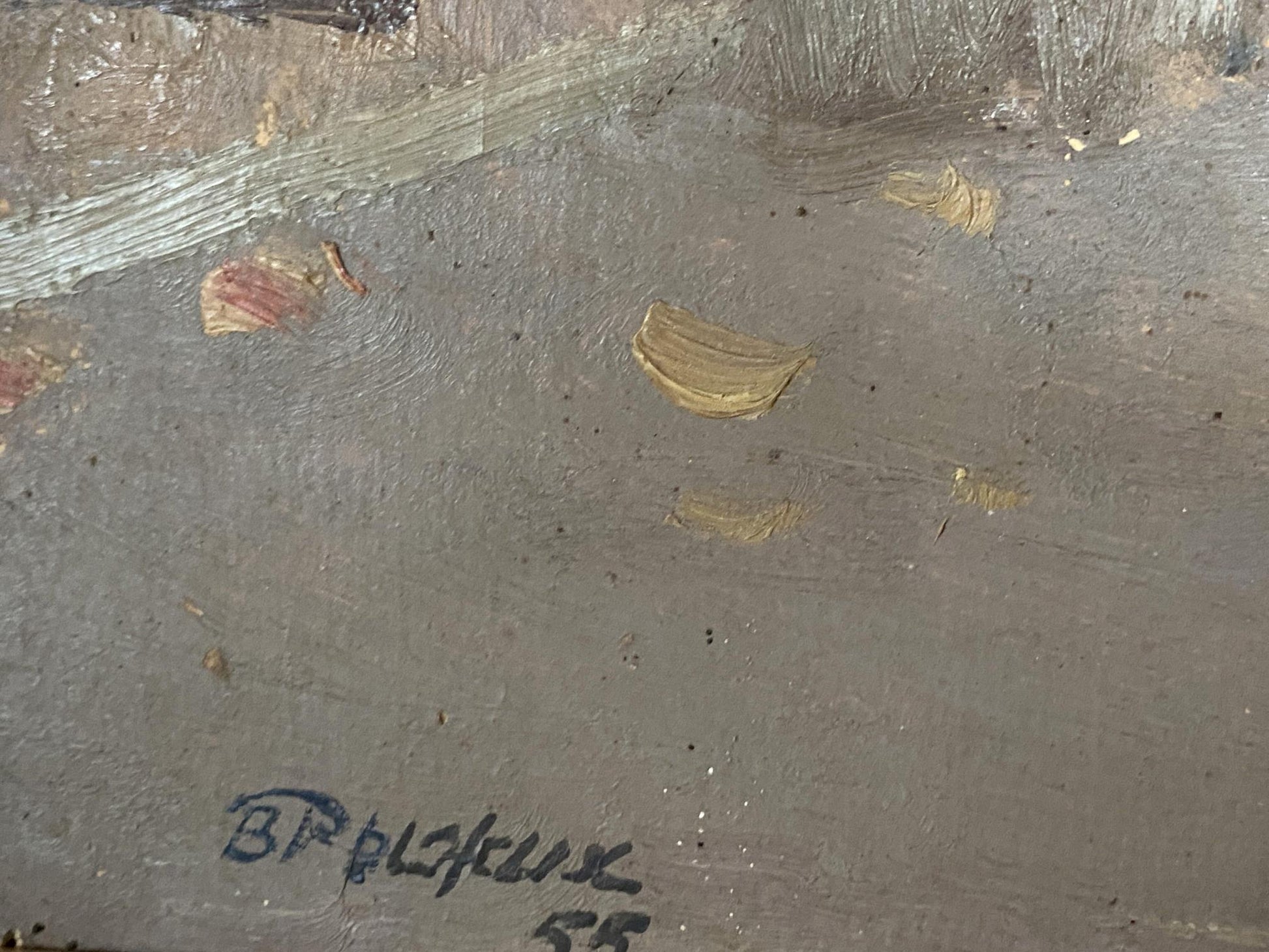 Signed oil painting on canvas by Ryzhykh Victor Ivanovich, City life