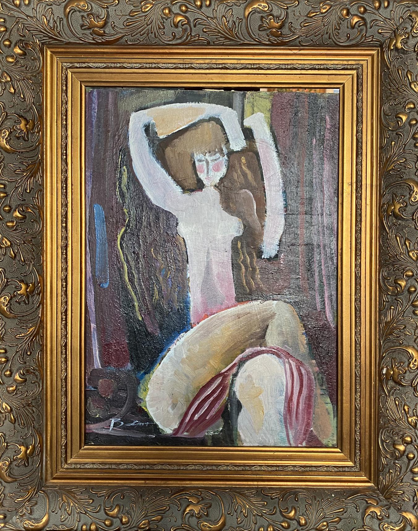 Oil painting portrait of nude girl by Valentin Dmytrovych Khrushch