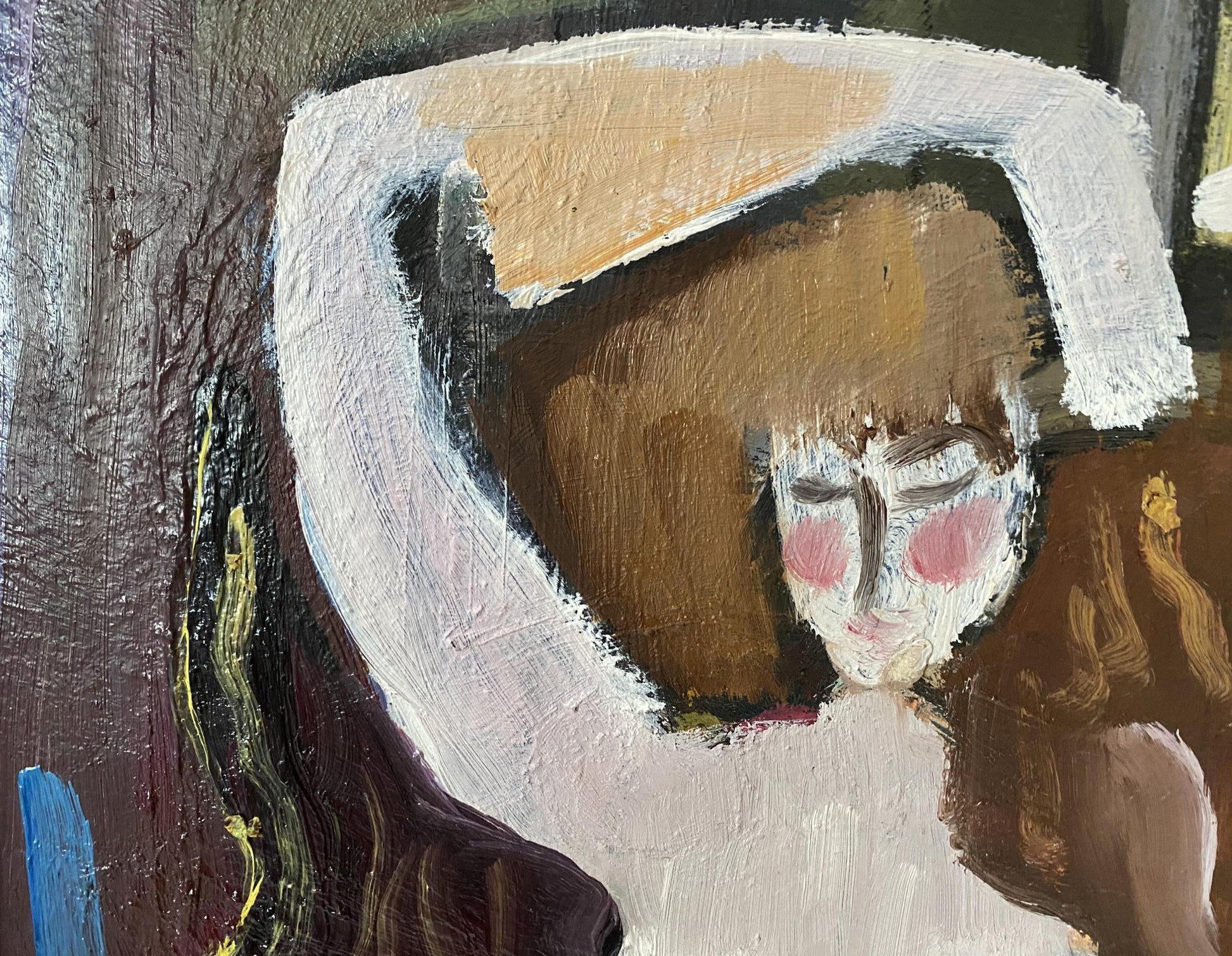 Oil painting portrait of girl by Valentin Dmytrovych Khrushch