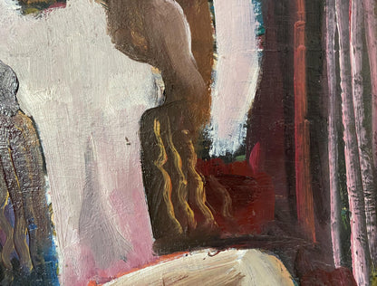 Abstract oil portrait of girl by Valentin Dmytrovych Khrushch