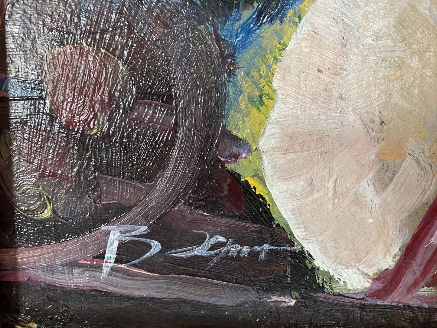 Abstract oil portrait of girl by Valentin Dmytrovych Khrushch