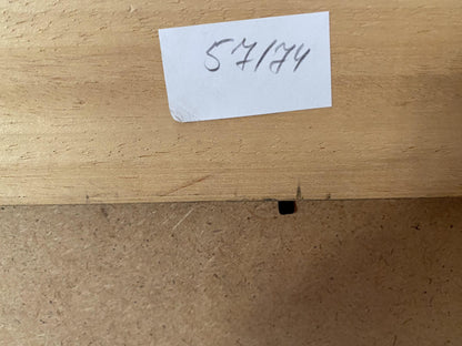 Handwritten label on back of Stanislav Ivanovich Sychov oil painting