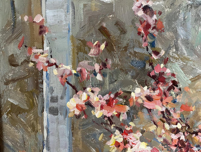 Blooming cherry oil painting by Ryman Evgeny Nikolaevich