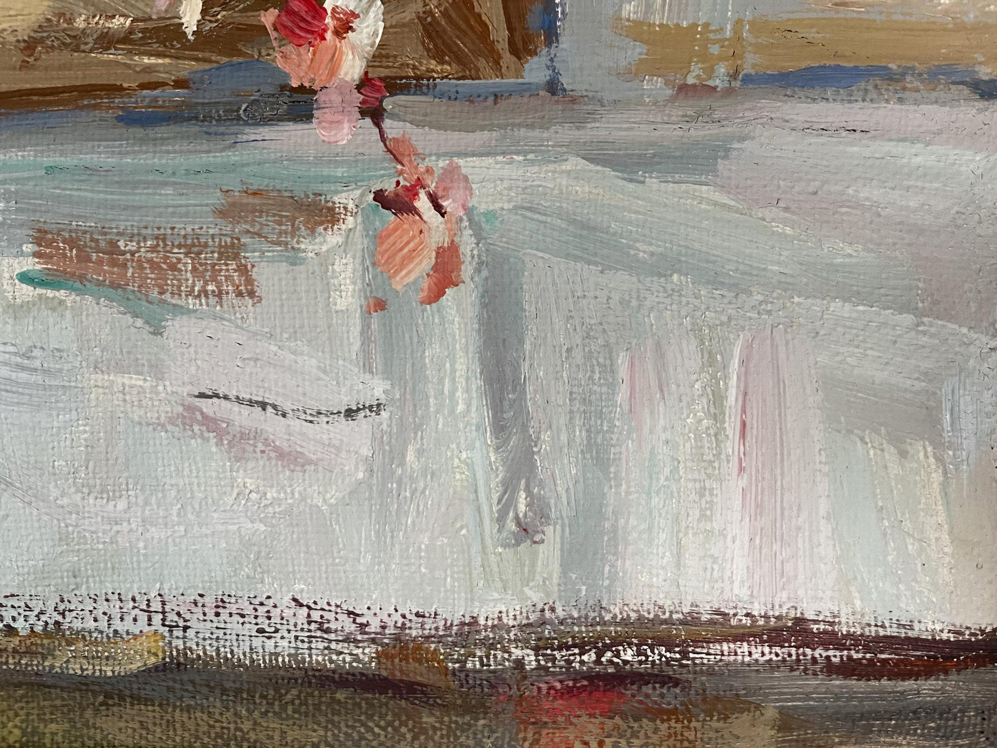 Oil painting of blooming cherry blossoms by Ryman Evgeny Nikolaevich