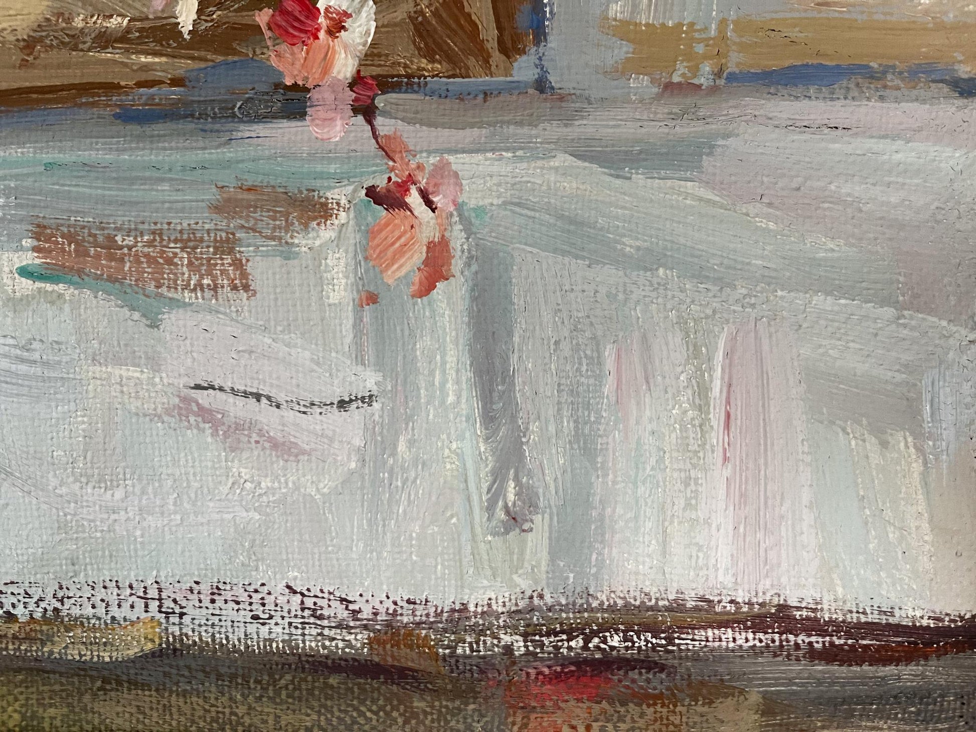 Oil painting of blooming cherry blossoms by Ryman Evgeny Nikolaevich