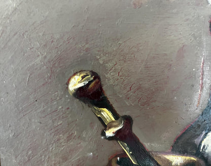 Polished gold-toned handle on Prokopenko Nikolai Nikolaevich oil painting