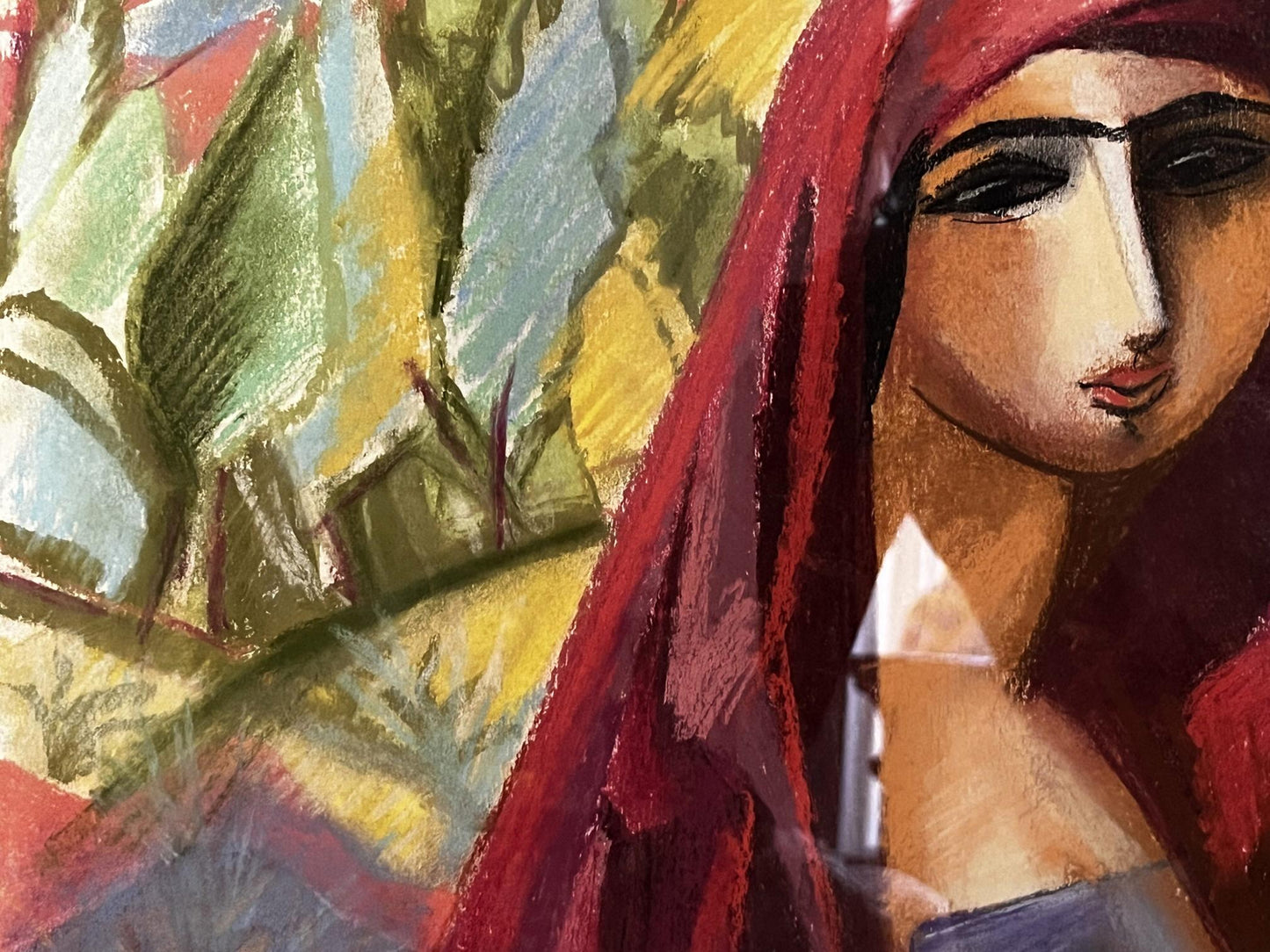 Stylized portrait of girl in mountains by Stanislav Ivanovych Sychev