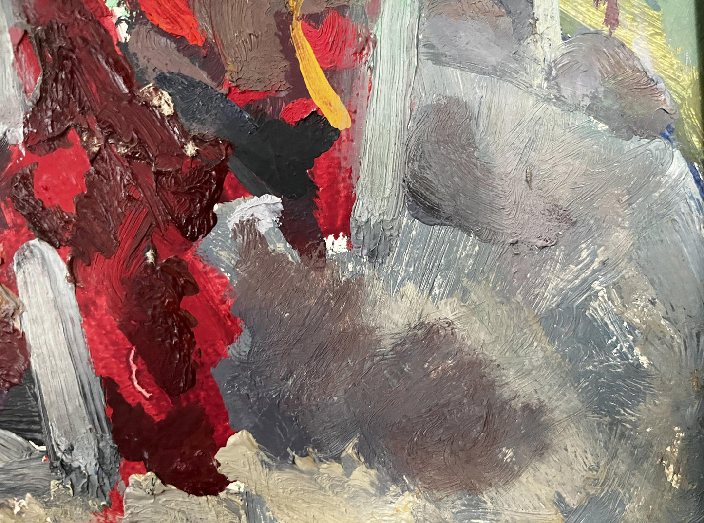 Oil painting Vineyard by Zakipny Valery Alexandrovich, abstract red strokes