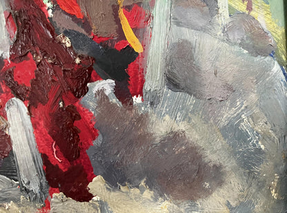 Oil painting Vineyard by Zakipny Valery Alexandrovich, abstract red strokes
