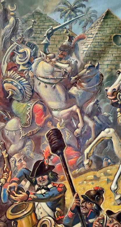 Oil painting of Napoleon in Egypt battle by Daniil Litvinov