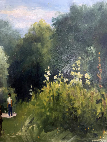 Oil artwork featuring a "Walk" by Boris Serdyuk