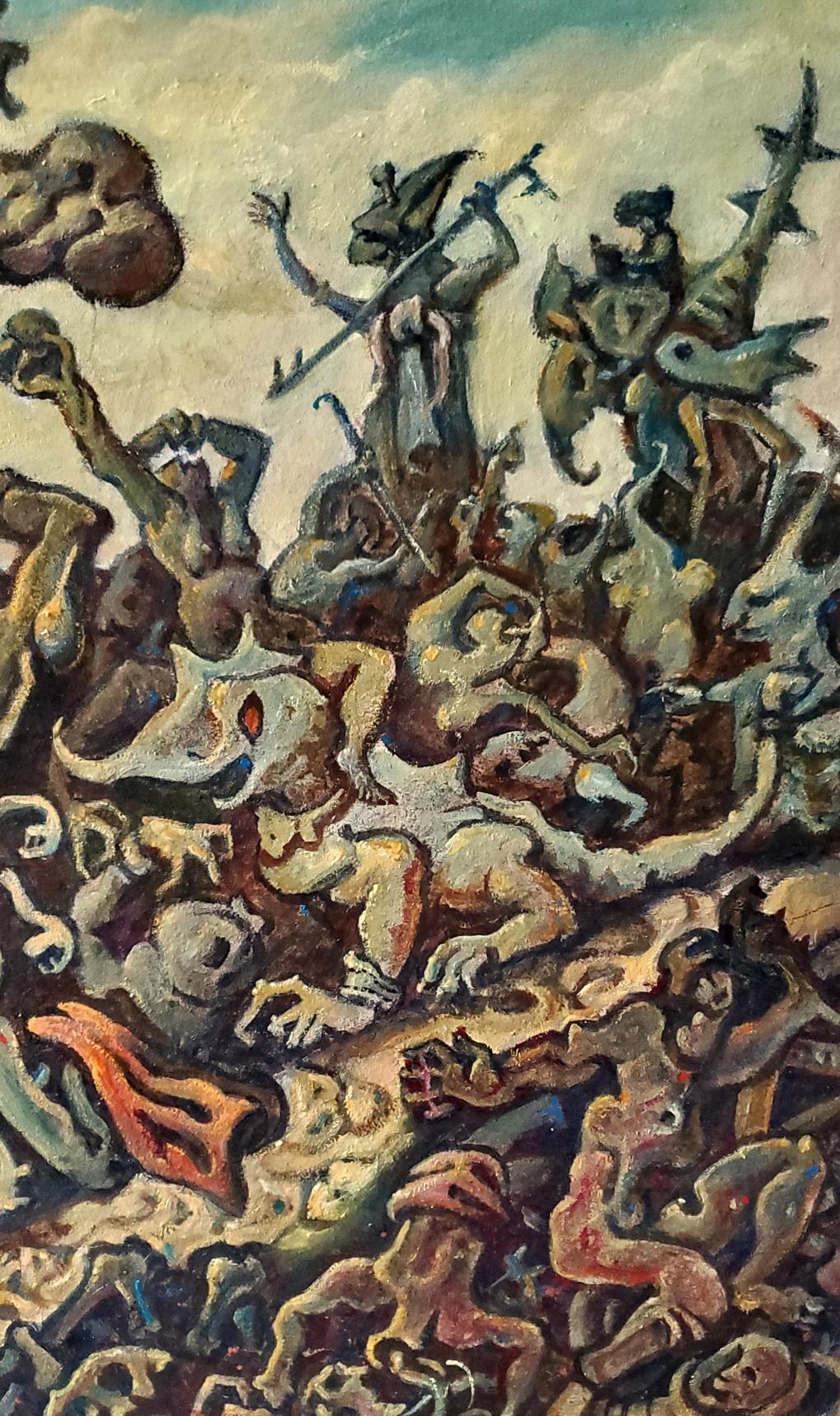 Chaotic expressionistic oil painting Wanderers by Daniil Litvinov