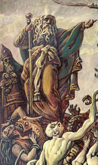 Oil painting The Copper Serpent by Daniil Litvinov with bearded robed figure