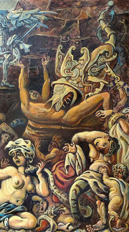 Vibrant surreal oil painting The Copper Serpent by Daniil Litvinov