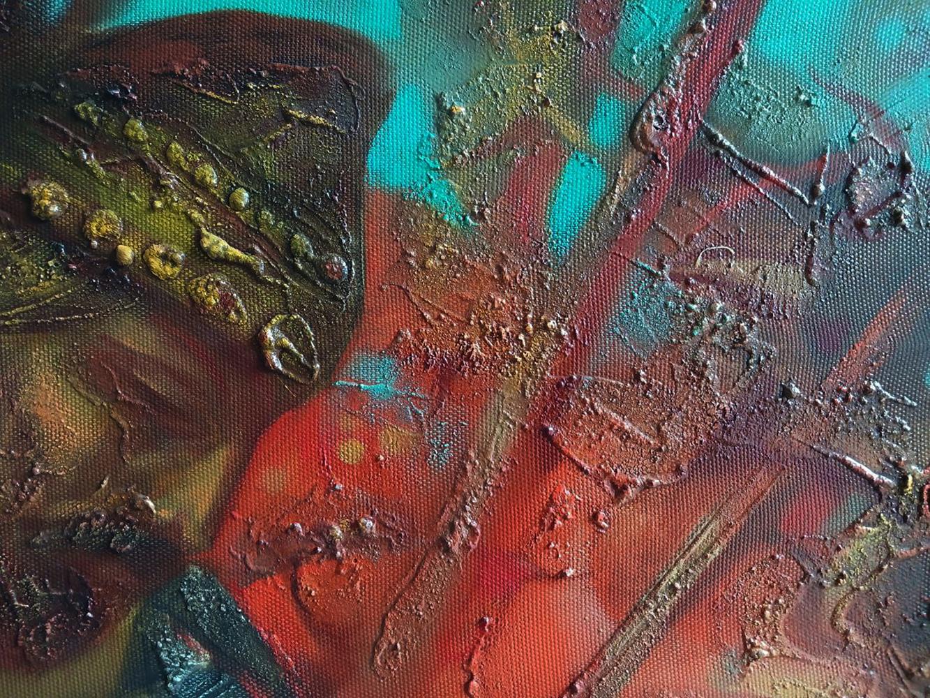 Vibrant Scythian legend abstract oil painting by Anatoly Tarabanov