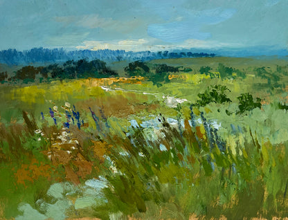Vibrant impressionist meadow painting by Yuriy Suprunchuk fine art