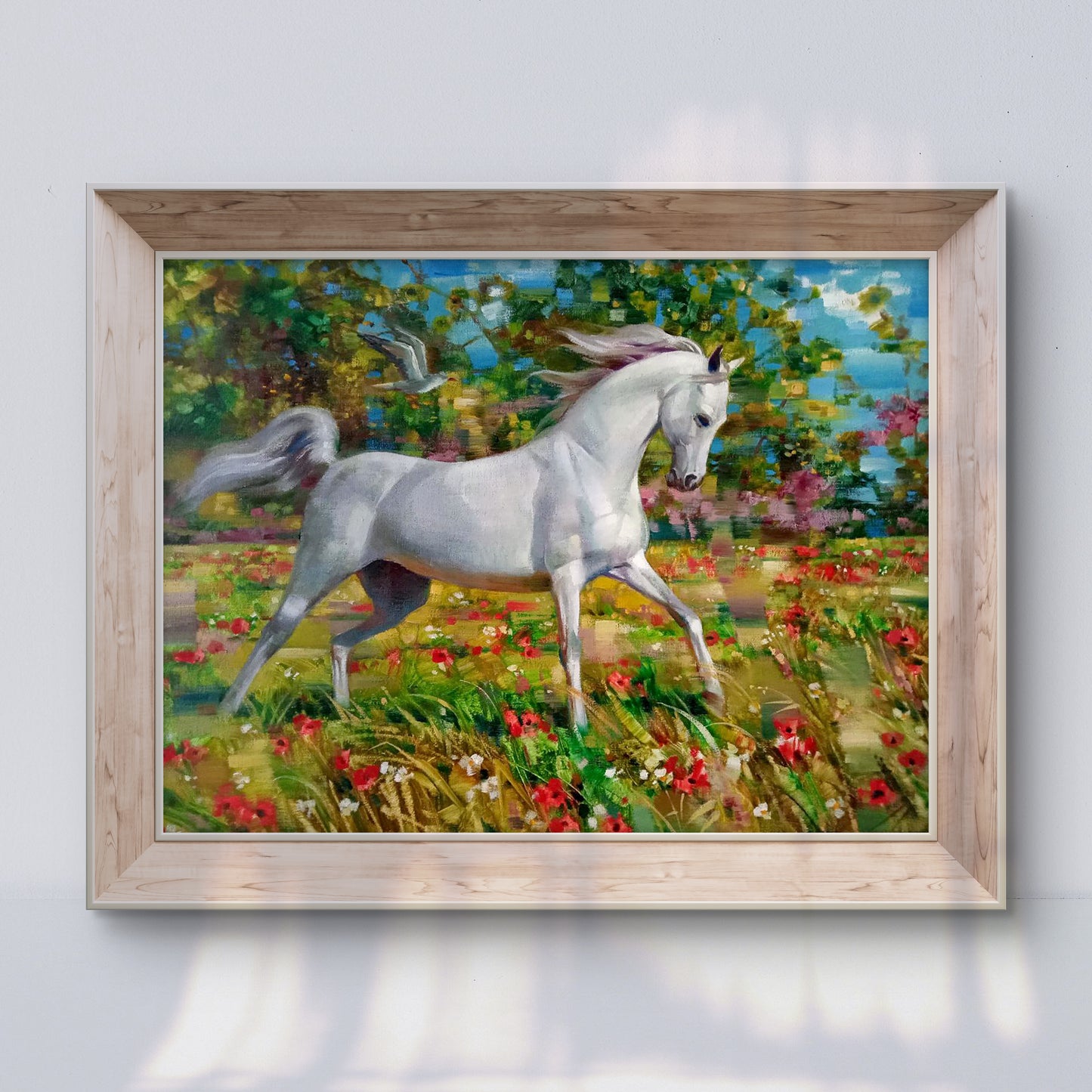 Framed abstract oil painting Wind in the Mane by Anatoly Borisovich Tarabanov