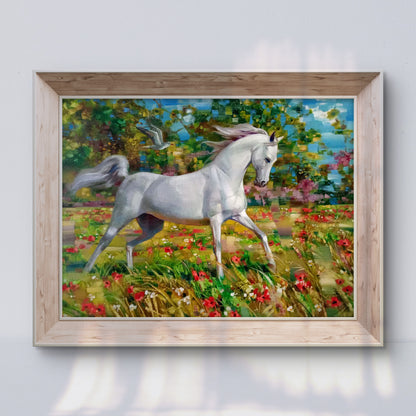 Framed abstract oil painting Wind in the Mane by Anatoly Borisovich Tarabanov
